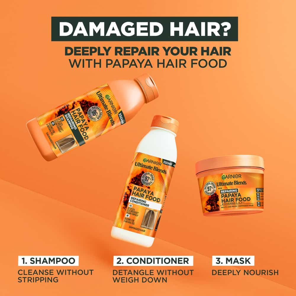 Garnier Ultimate Blends Hair Food Papaya & Amla 3-in-1 Repairing Hair Mask Treatment