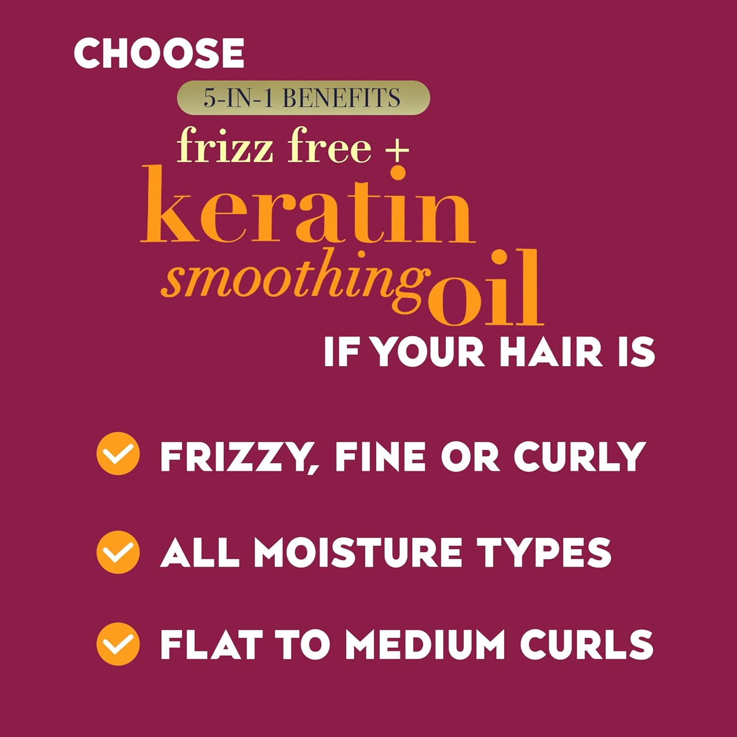 OGX 5 in 1 Frizz-Free + Keratin Smoothing Oil Conditioner