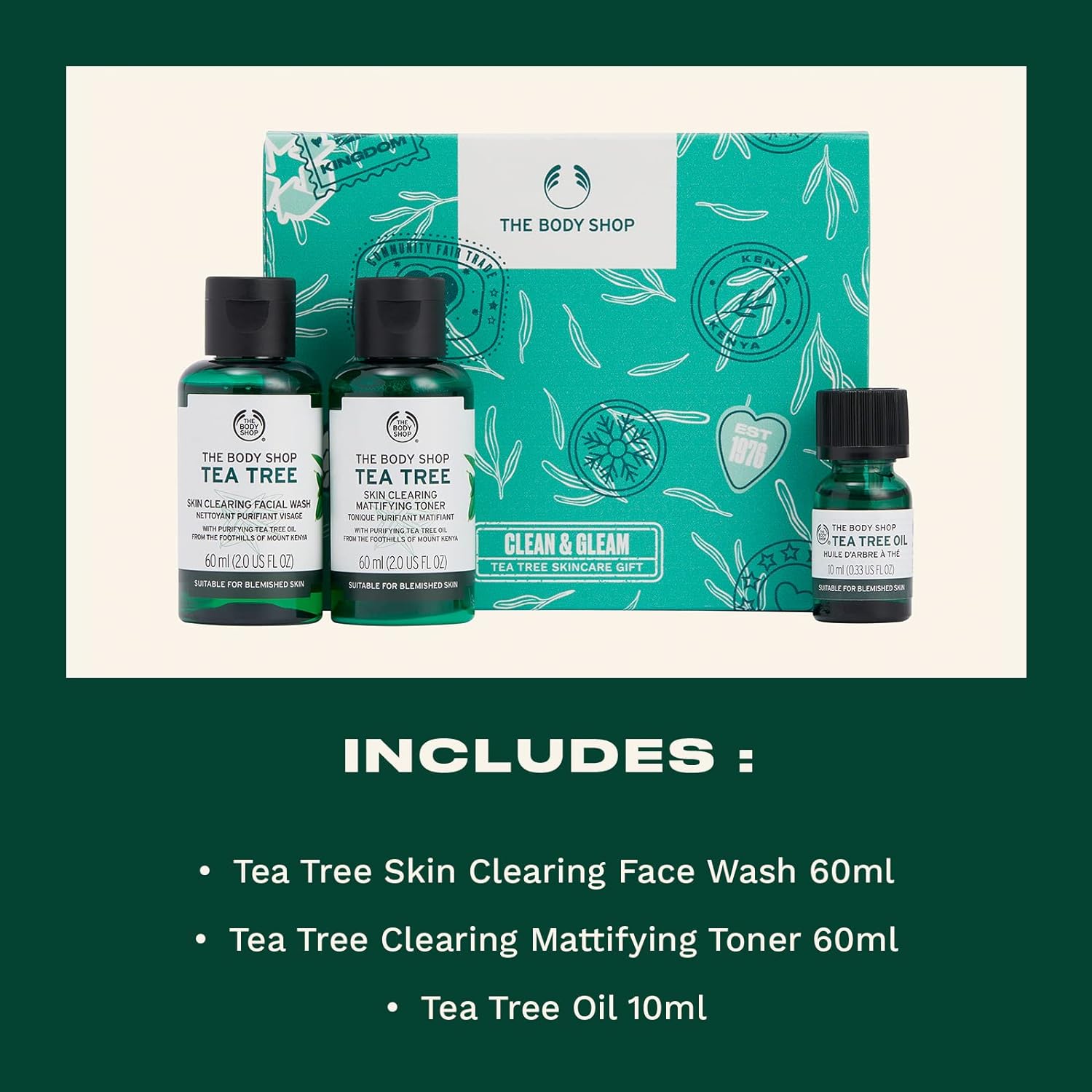 The Body Shop Clean & Gleam Tea Tree Skincare Gift Set