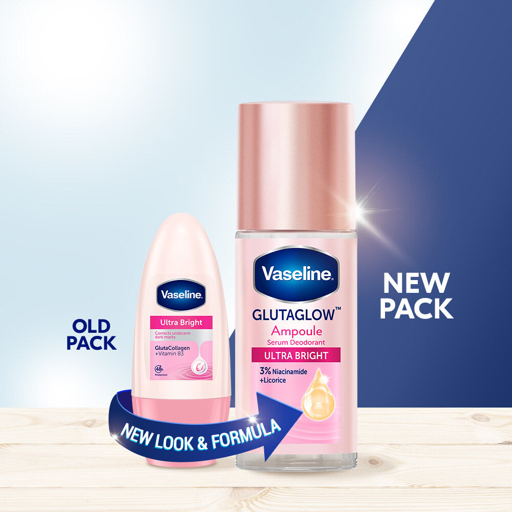 Vaseline GlutaGlow Ampoule 3% Niacinamide Roll-On Deodorant Ultra Bright