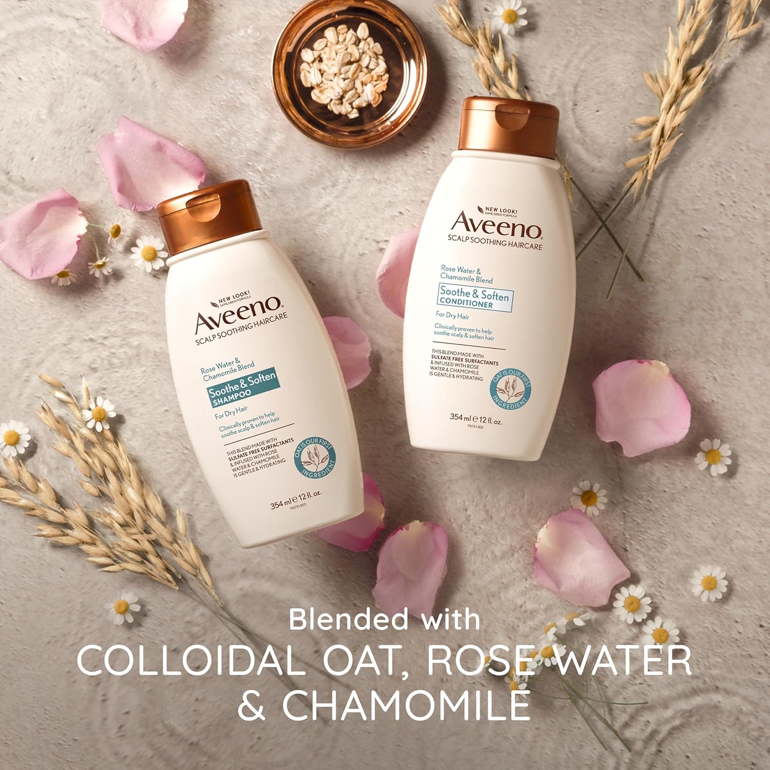 Aveeno Rosewater & Chamomile Blend Soothe and Soften Shampoo