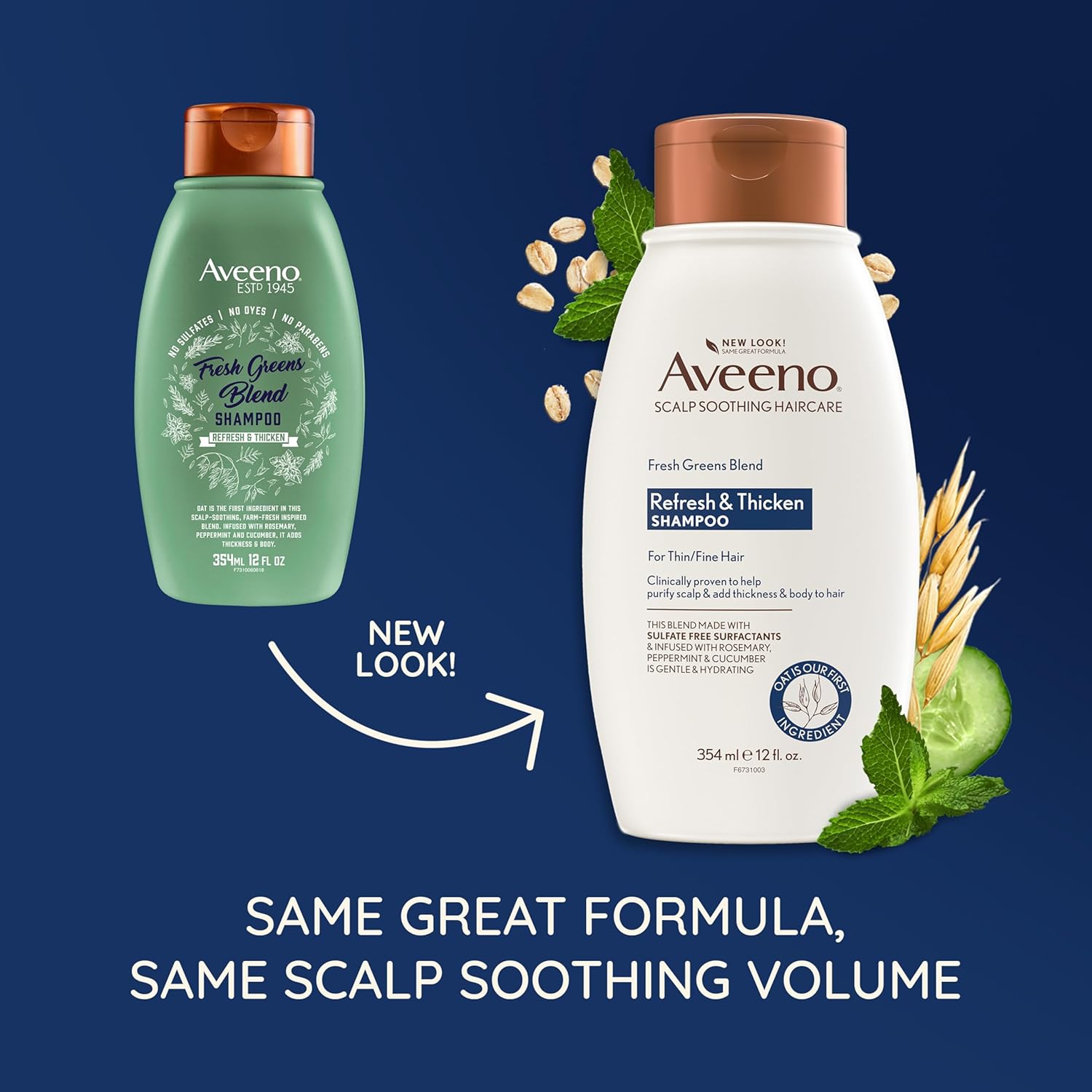 Aveeno Fresh Greens Blend Refresh and Thicken Shampoo