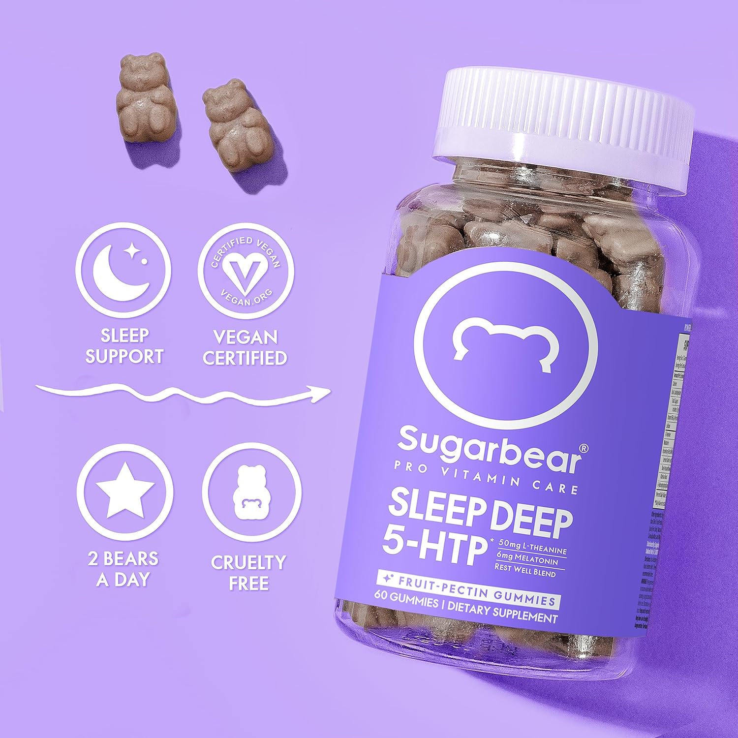 SugarBear Sleep Deep 5‑HTP Vitamin Gummies