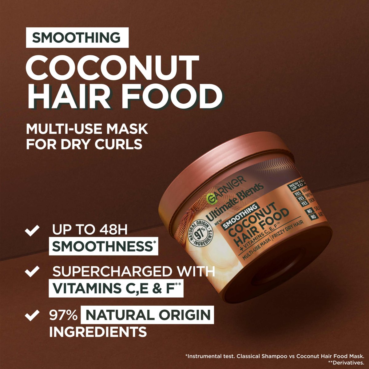 Garnier Ultimate Blends Hair Food Coconut & Macadamia 3-in-1 Smoothing Hair Mask Treatment