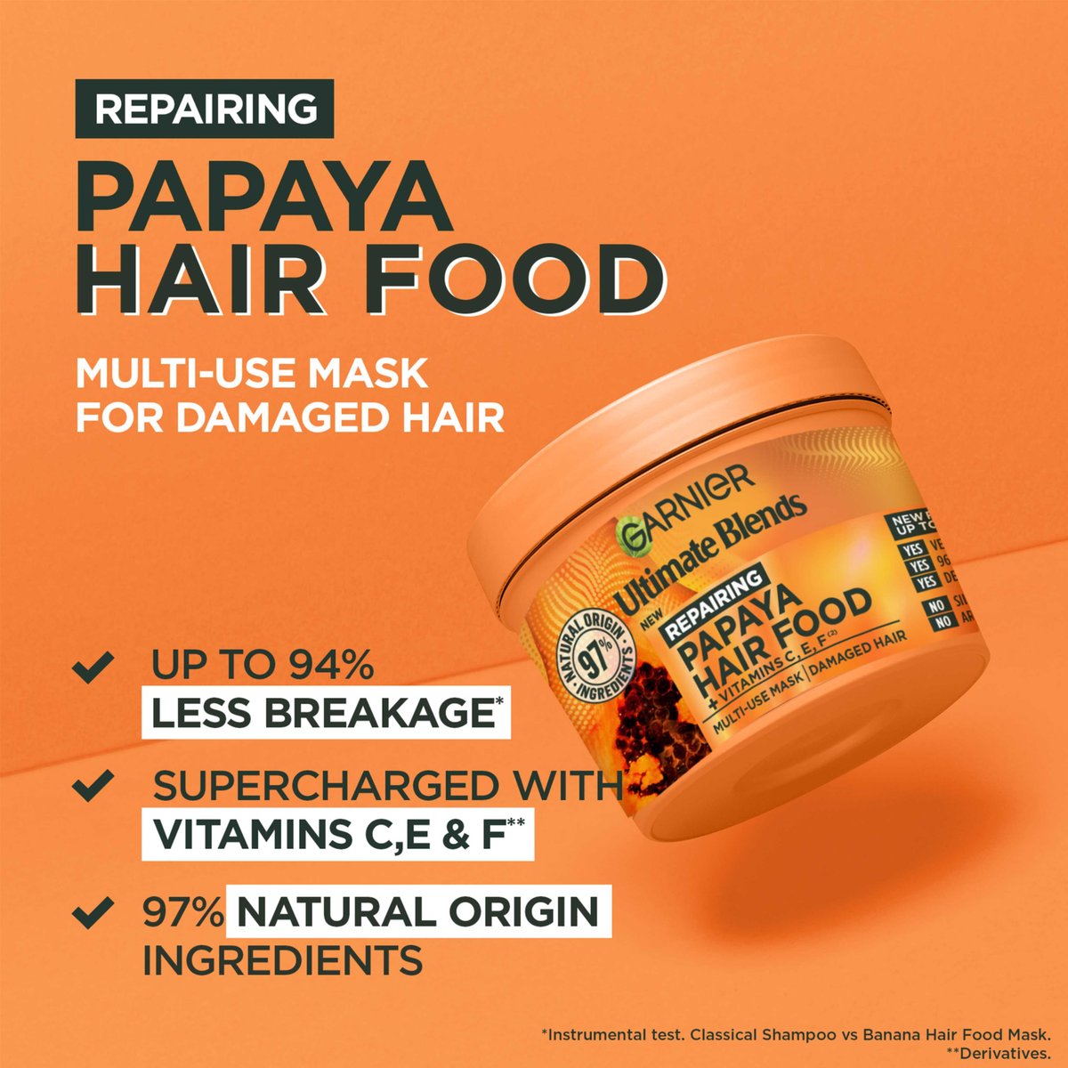 Garnier Ultimate Blends Hair Food Papaya & Amla 3-in-1 Repairing Hair Mask Treatment