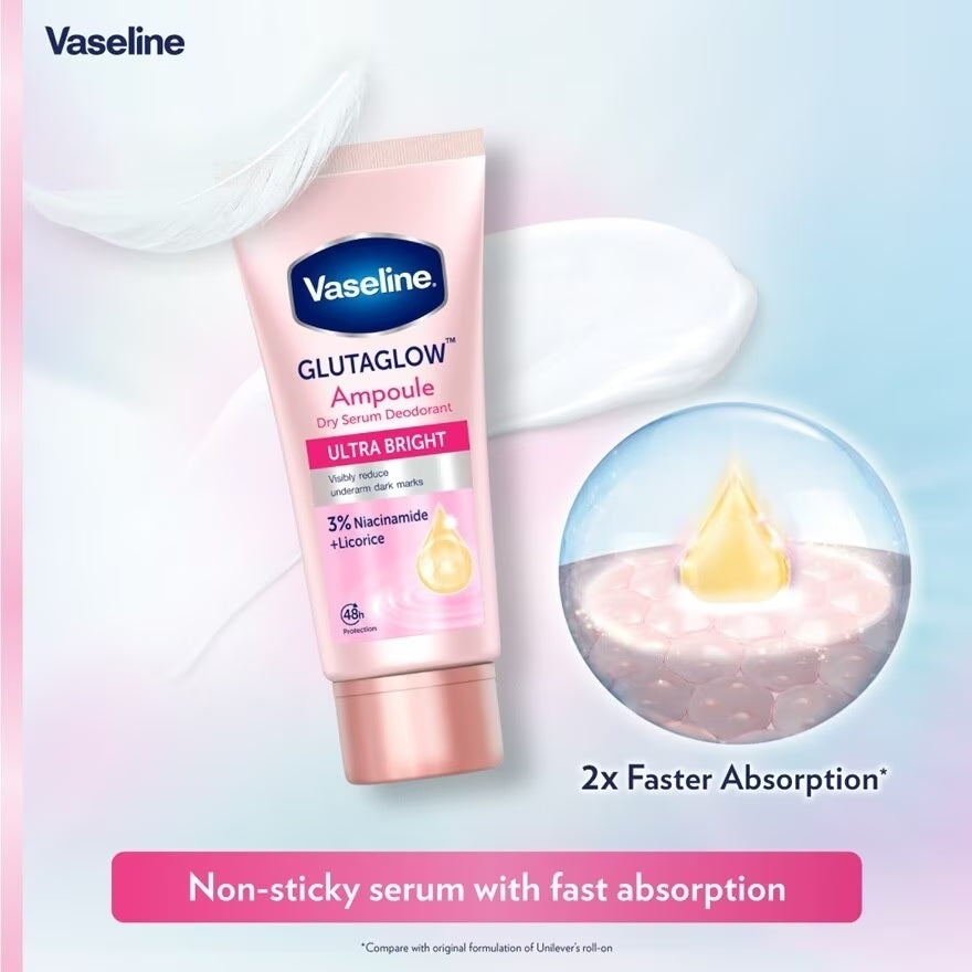 Vaseline GlutaGlow Ampoule Dry Serum Deodorant Ultra Bright