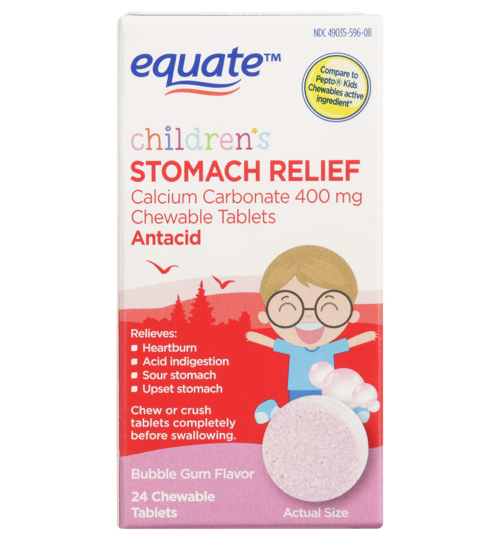 Equate Children's Stomach Relief Antacid Bubble Gum Flavor Tablets