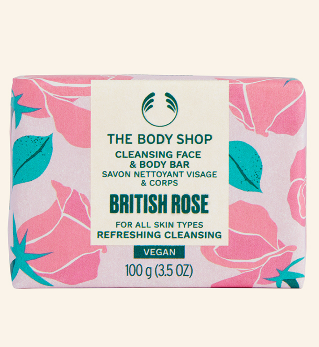 The Body Shop Cleansing Face & Body Bar British Rose