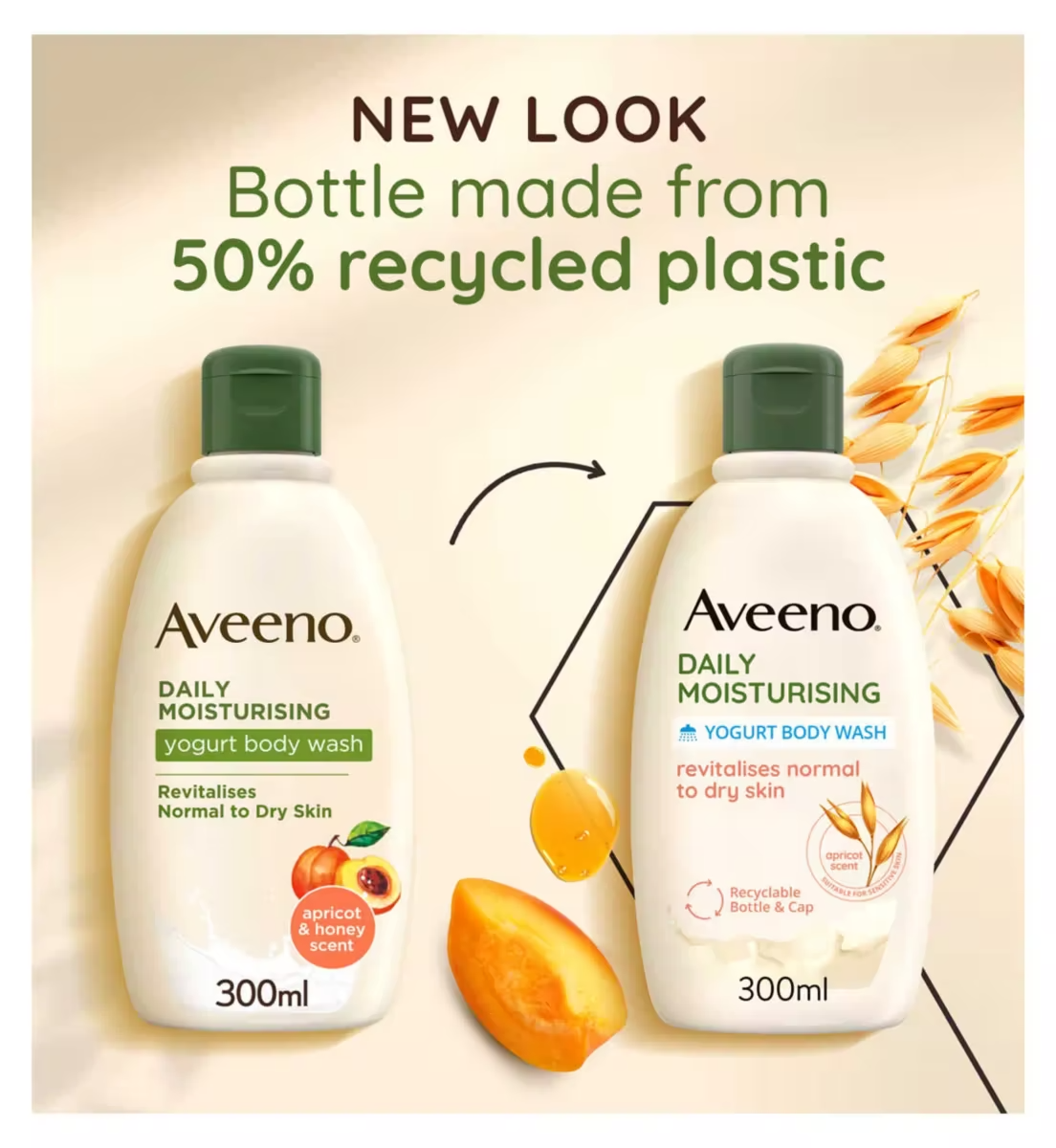 Aveeno Daily Moisturising Yogurt Body Wash – Apricot & Honey Scented