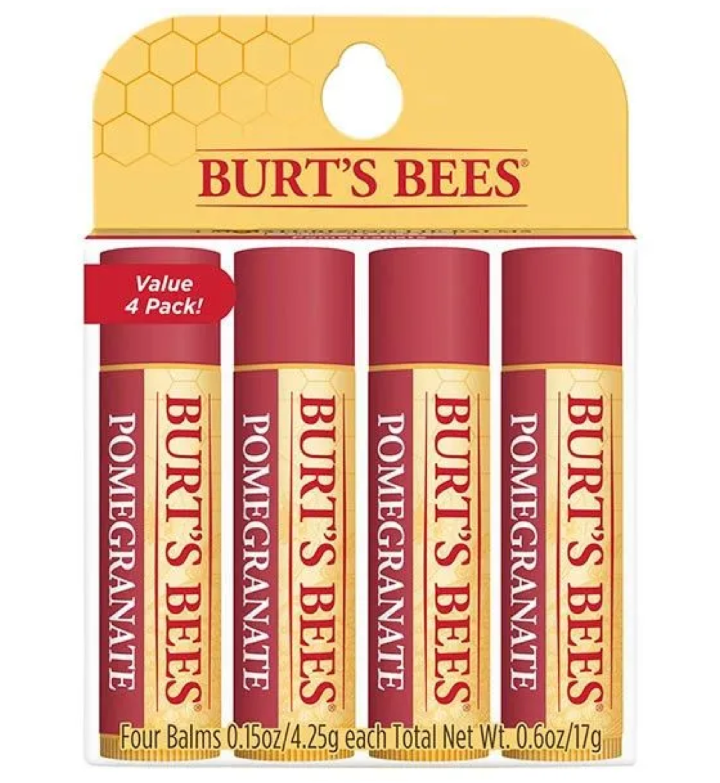 Burt's Bees Pomegranate Lip Balm Value 4 Pack