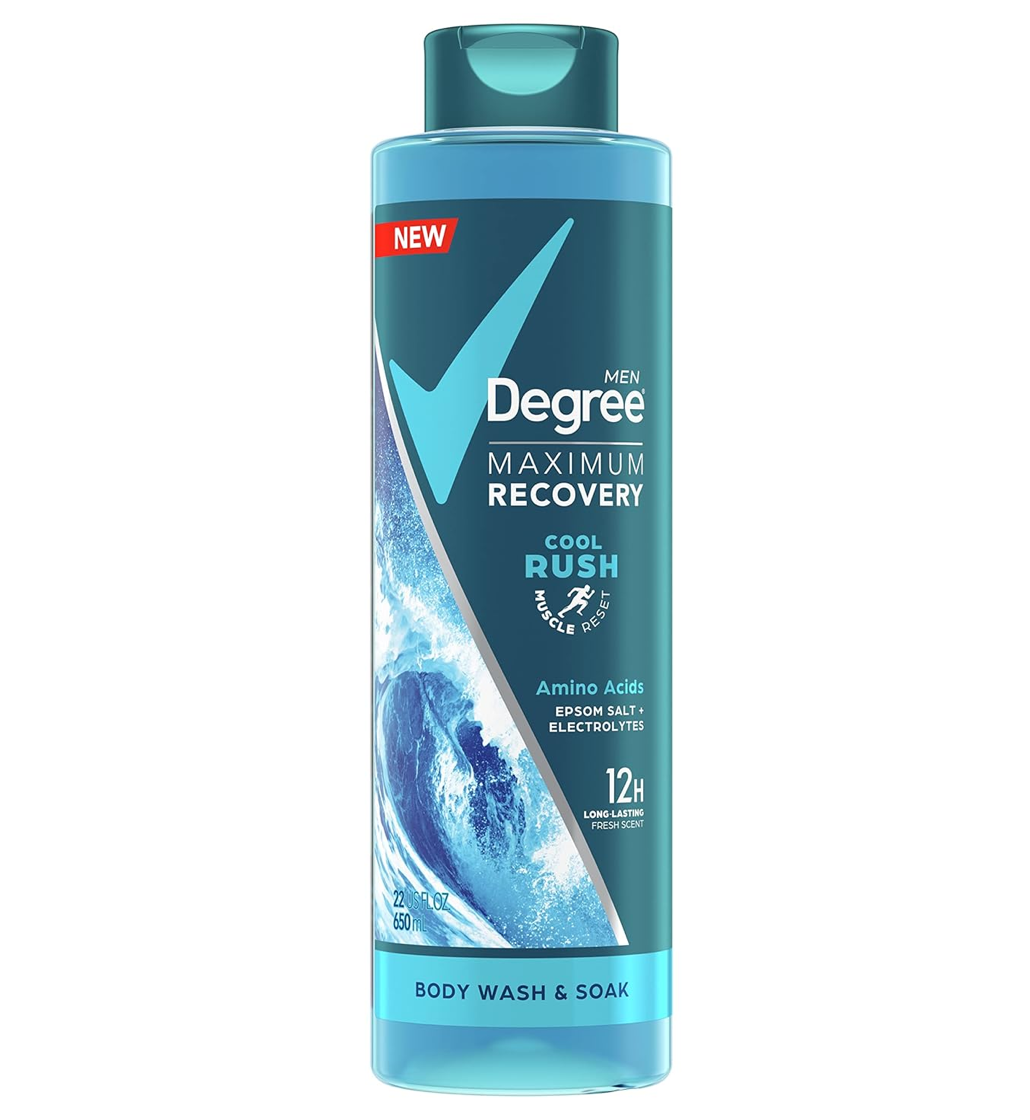 Degree Maximum Recovery Cool Rush Body Wash & Soak Amino Acids