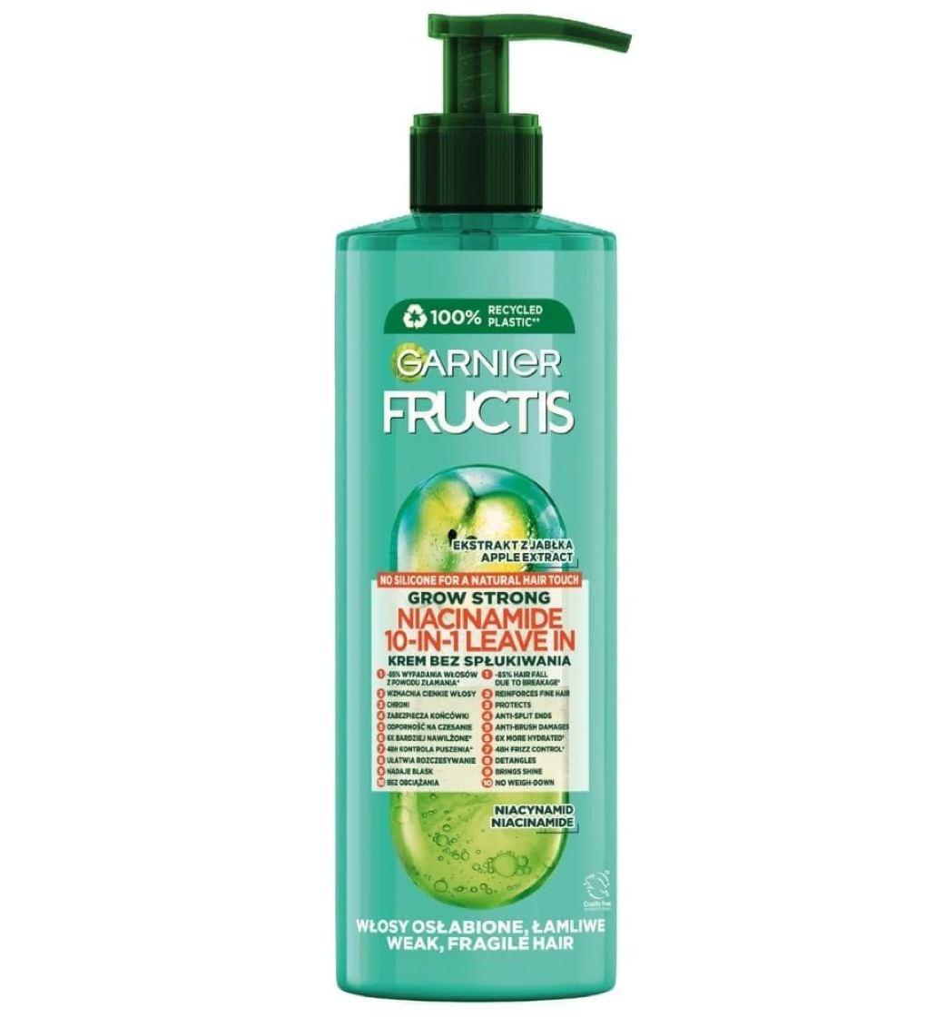 Garnier Fructis Grow Strong 10 In 1 - Leave In Cream for Weak and Fragile Hair