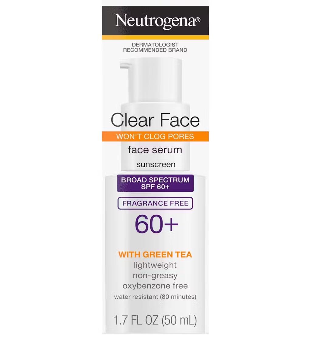 Neutrogena Clear Face Serum Sunscreen SPF 60+ with Green Tea