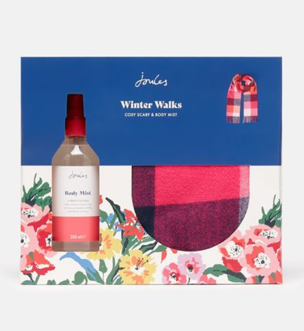 Joules Winter Walks Cosy Scarf And Body Mist Gift Set