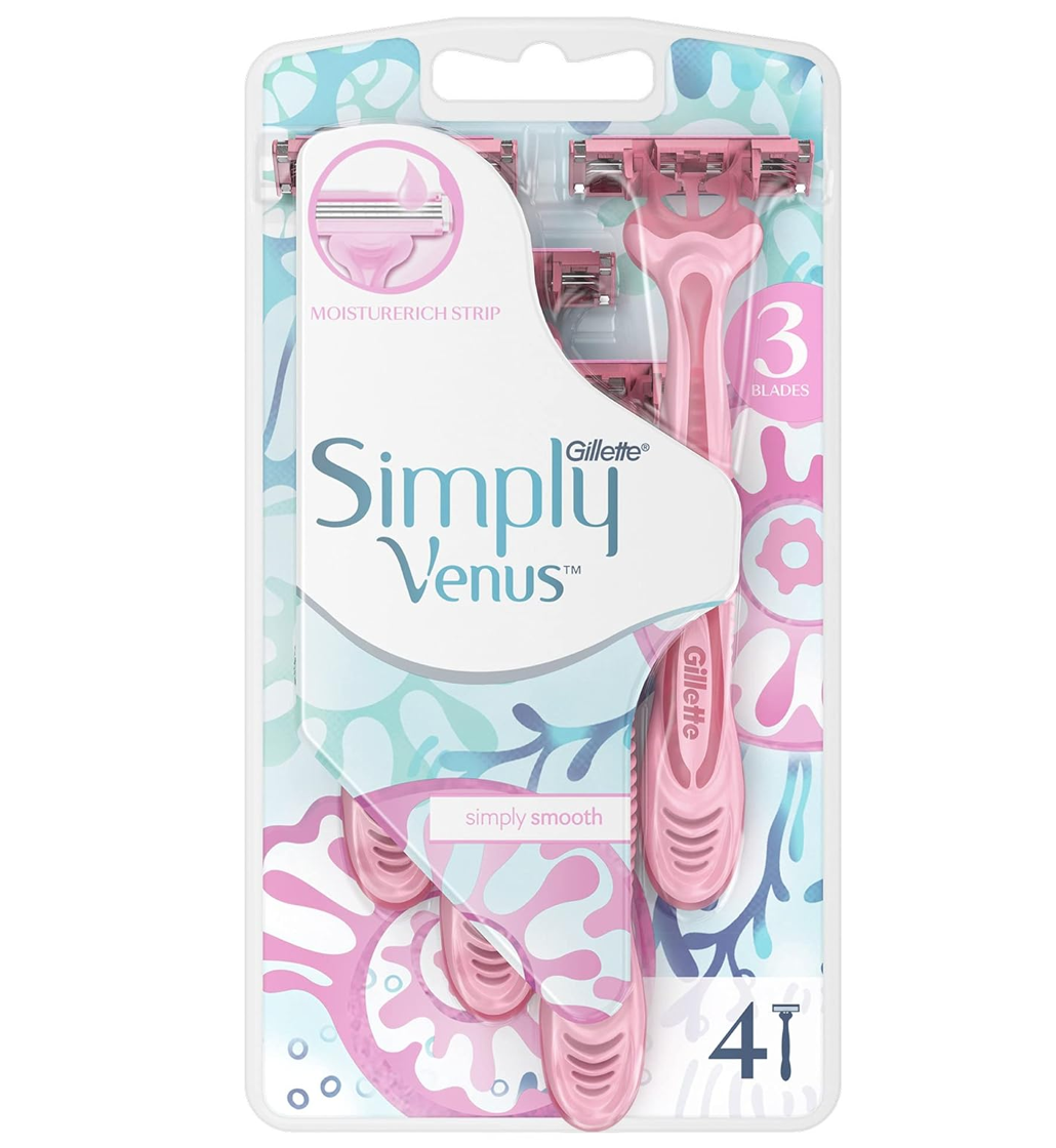 Gillette Simply Venus 3 Blade Disposable Razors - 4 Pack