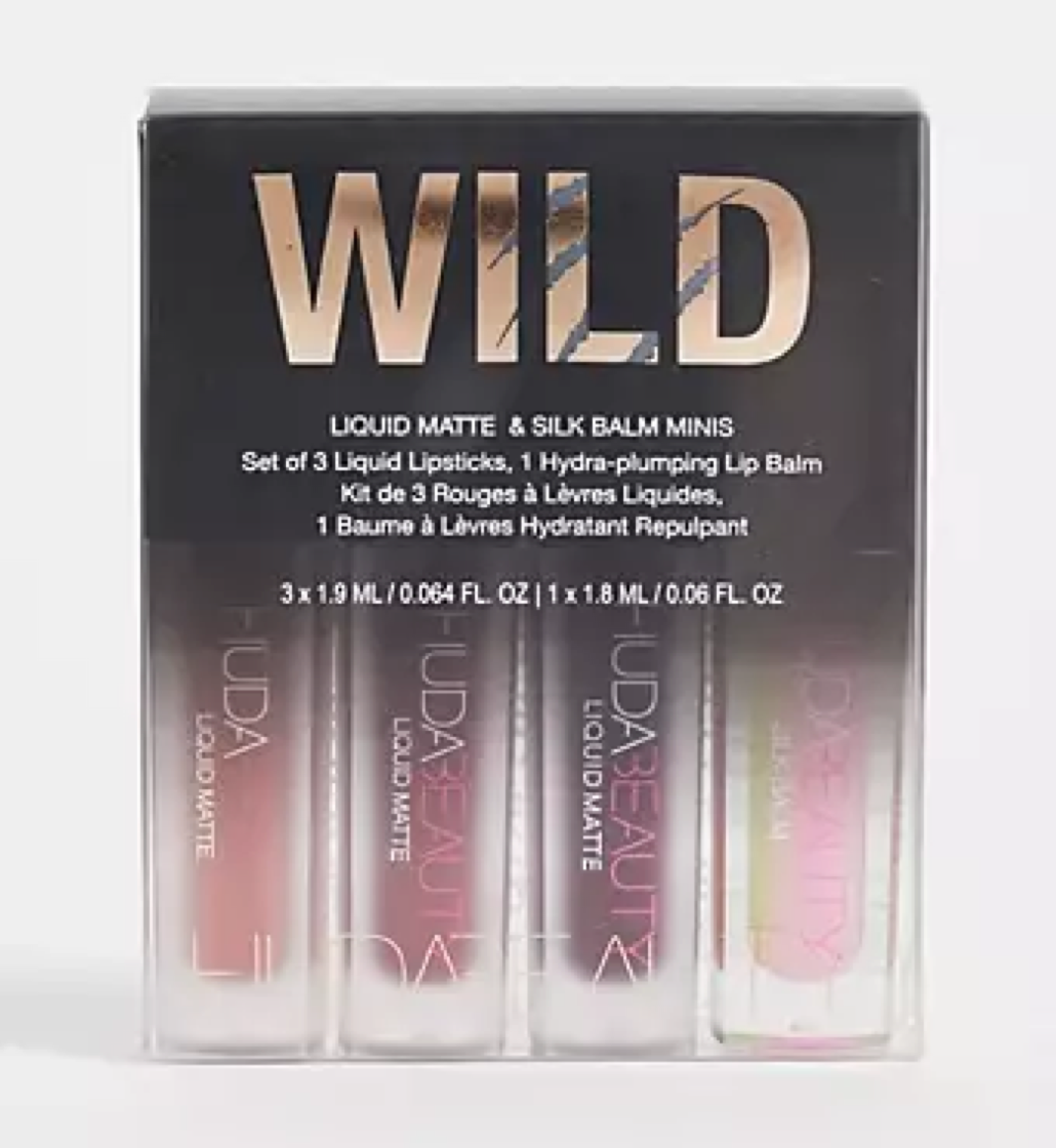 Huda Beauty Wild Liquid Matte + Silk Balm Minis Lipstick Set