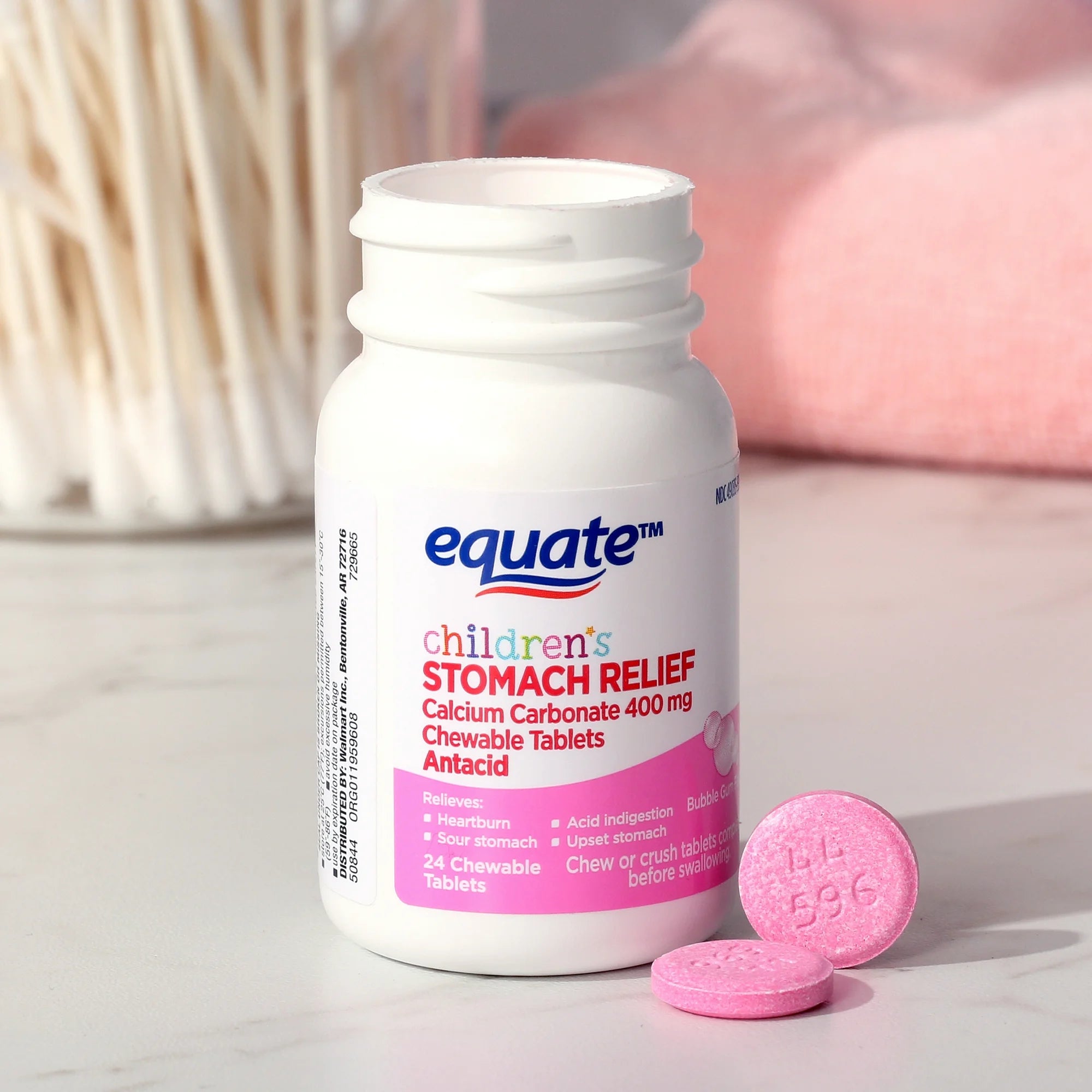 Equate Children's Stomach Relief Antacid Bubble Gum Flavor Tablets