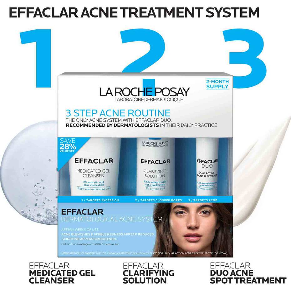 La Roche-Posay Effaclar 3 Step Acne Routine Set