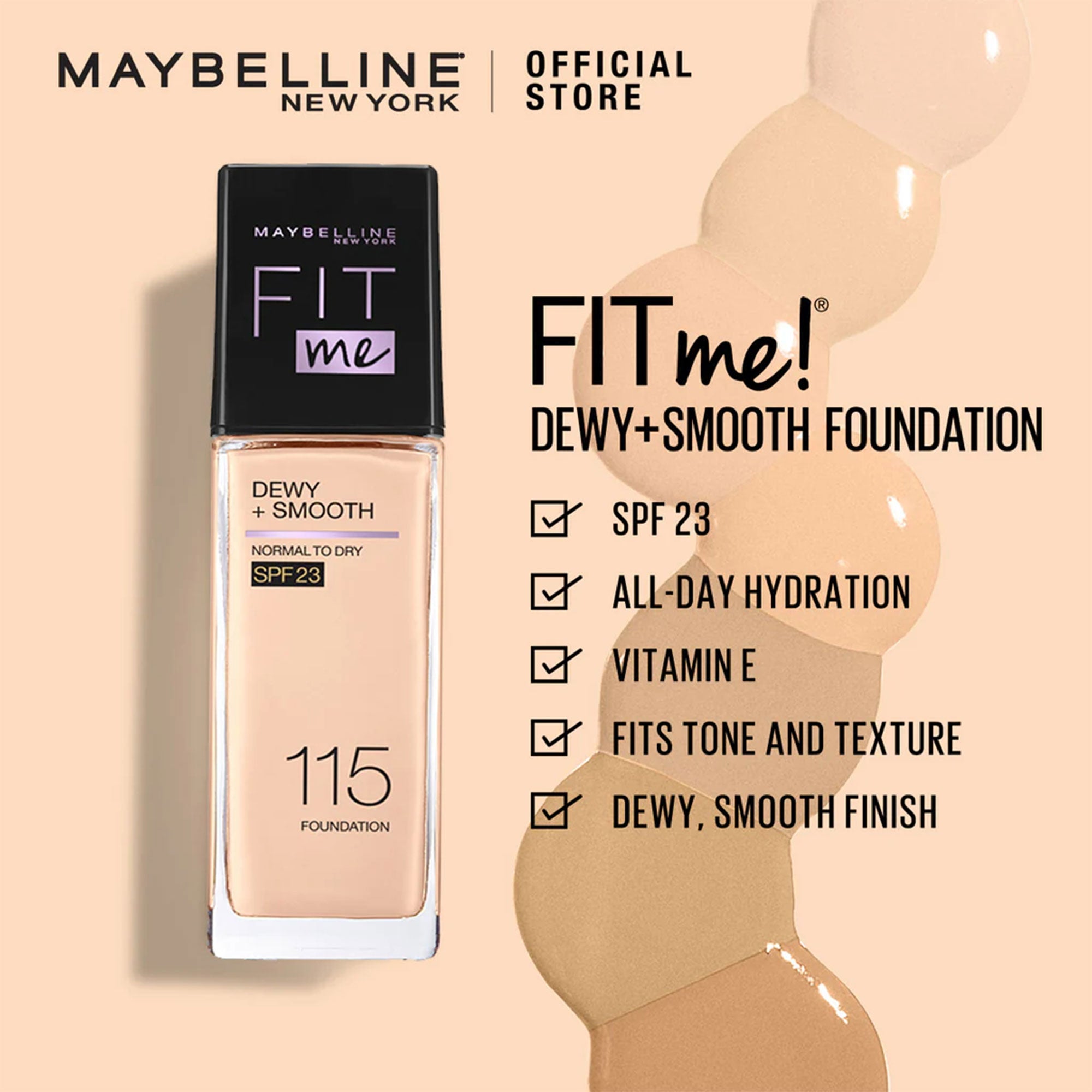 Maybelline Fit Me Dewy & Smooth Foundation SPF 23