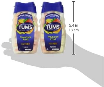 Tums Antacid Chewable Tablets Tropical Fruit