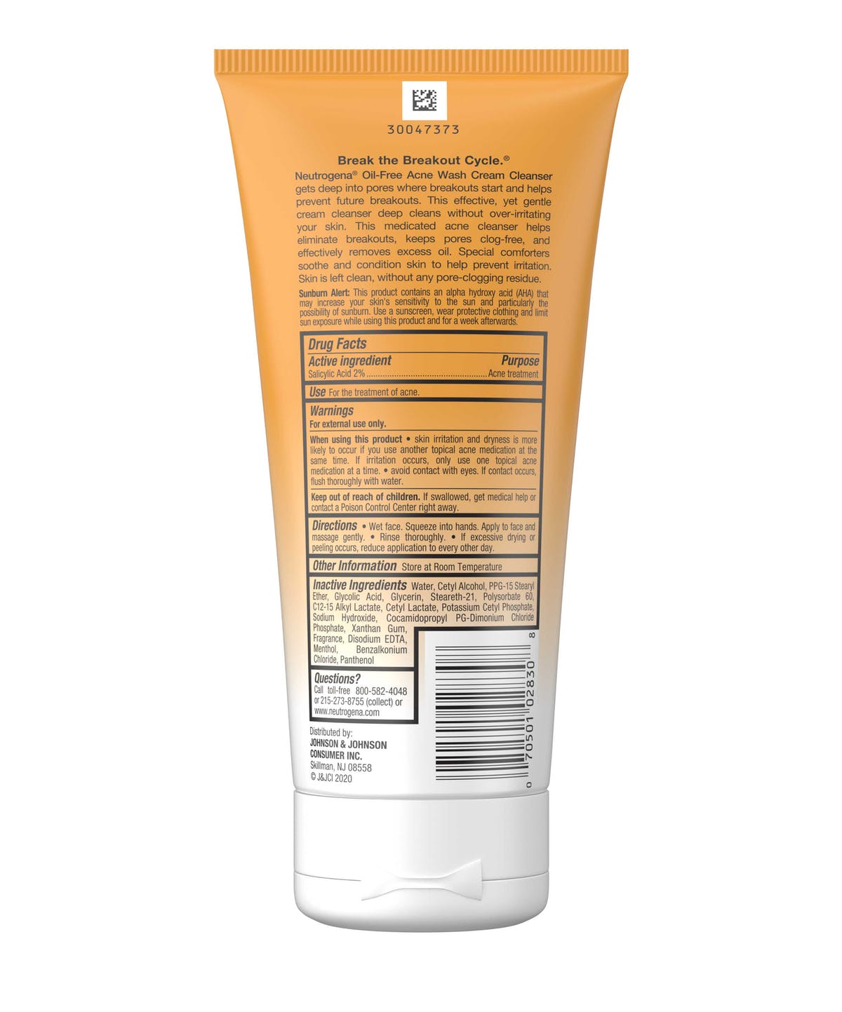 Neutrogena Oil-Free Acne Wash Cream Cleanser