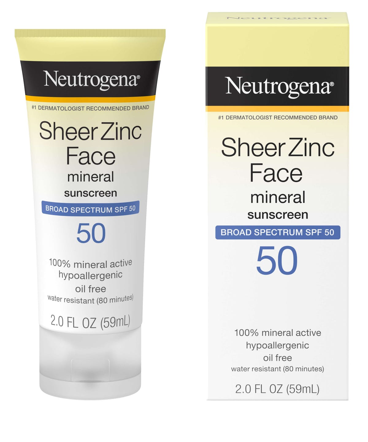 Neutrogena Sheer Zinc Face Sunscreen SPF 50