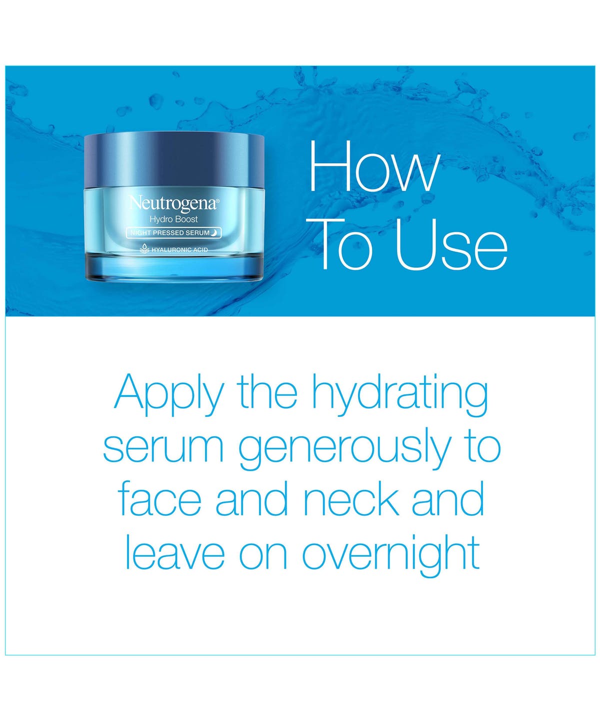 Neutrogena Hydro Boost Night Pressed Face Serum With Hyaluronic Acid