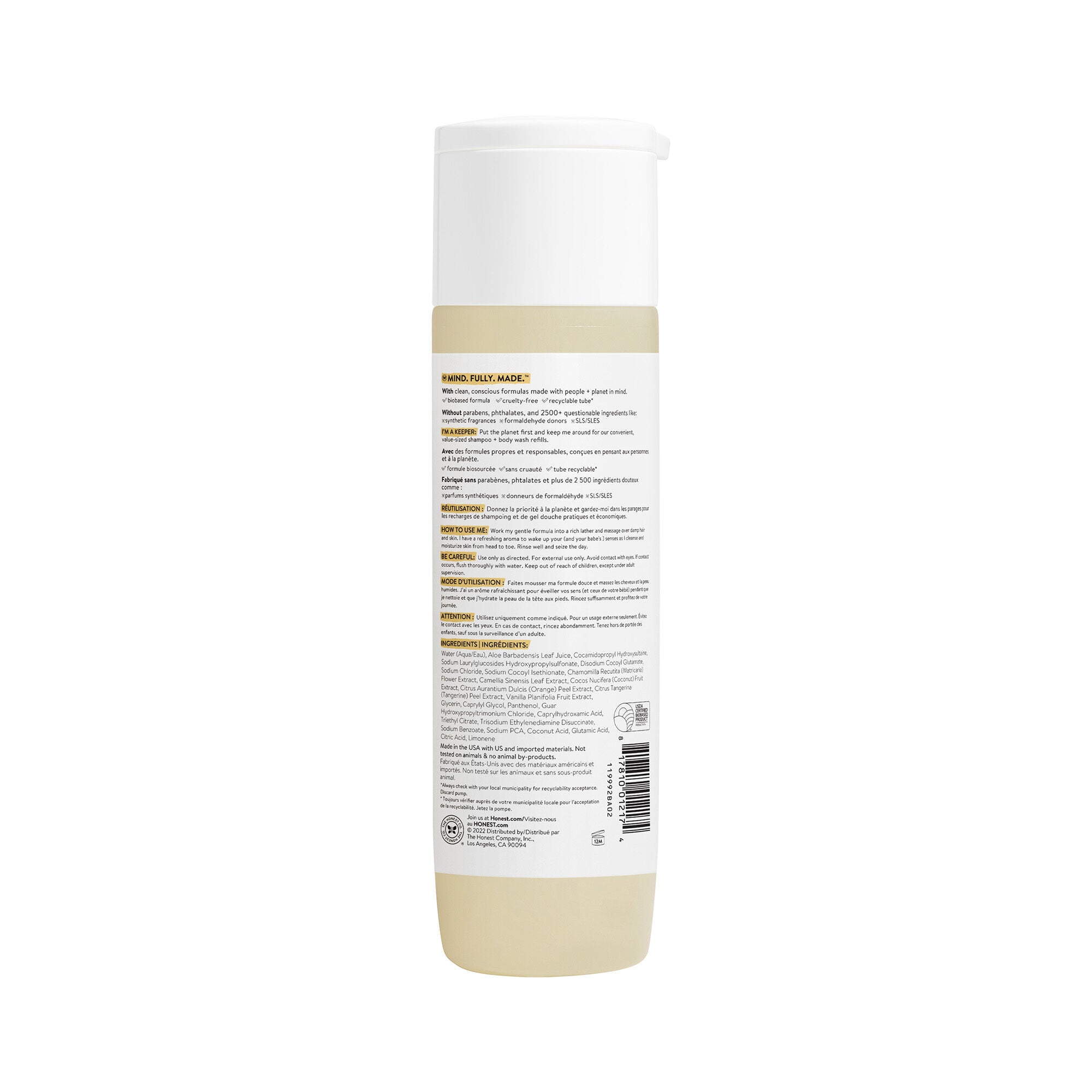 The Honest Co. Shampoo + Body Wash - Everyday Gentle, Sweet Orange Vanilla