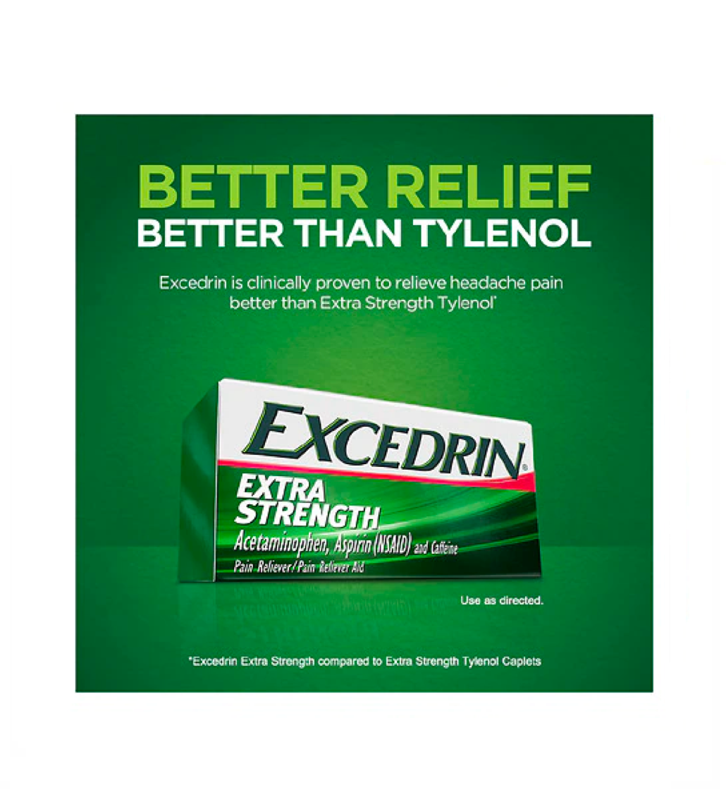 Excedrin Extra Strength Caplets for Headache Pain Relief