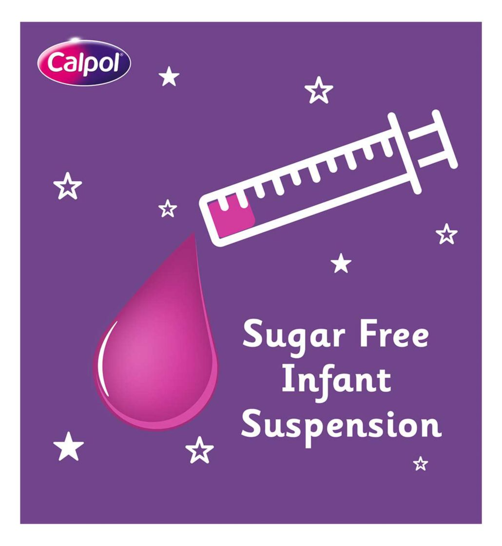 Calpol Infant Sugar Free Oral Suspension Strawberry Flavour 2+ Months