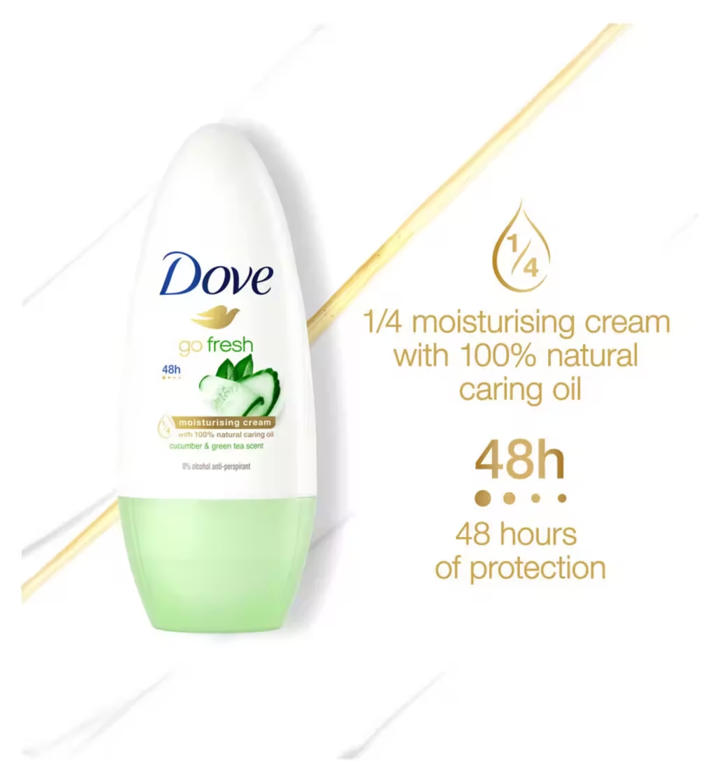 Dove Go Fresh Anti-Perspirant Deodorant Roll On - Cucumber & Green Tea