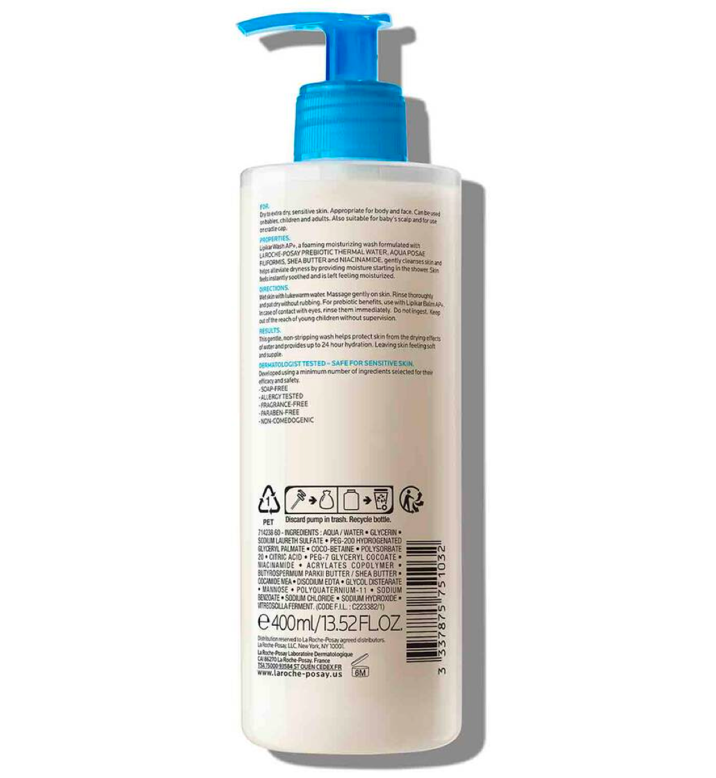 La Roche-Posay Lipikar Wash AP+ Gentle Foaming Moisturizing Body & Face Wash