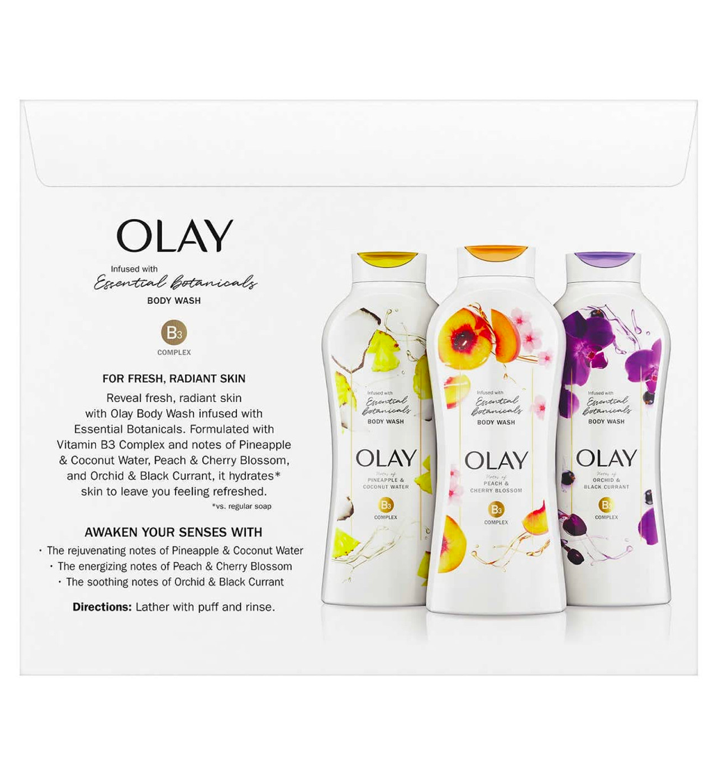 Olay Essential Botanicals Body Wash (Pack of 3)