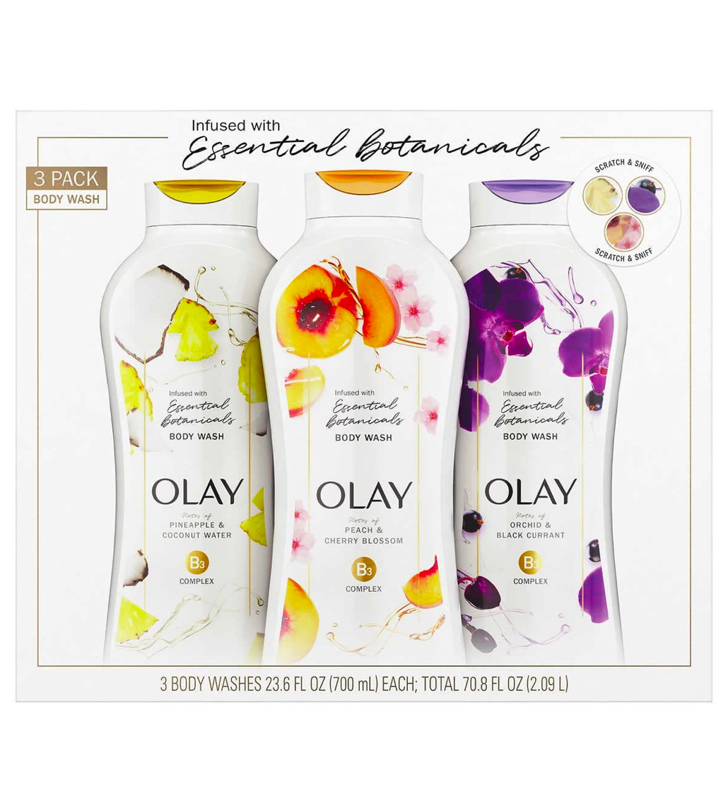 Olay Essential Botanicals Body Wash (Pack of 3)