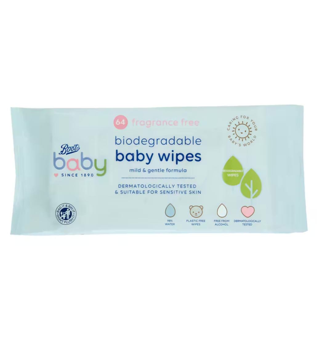 Boots Baby Fragrance Free Biodegradable Baby Wipes